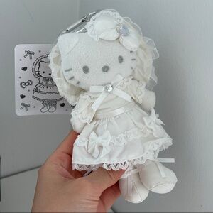 Long Leg Hello Kitty Plush with Lacey Dress Bag Charm Keychain Kiddyland Limited